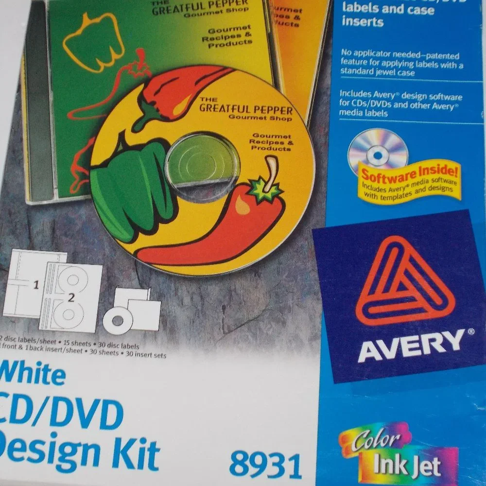 Lot of 3 packages of CD/DVD labels